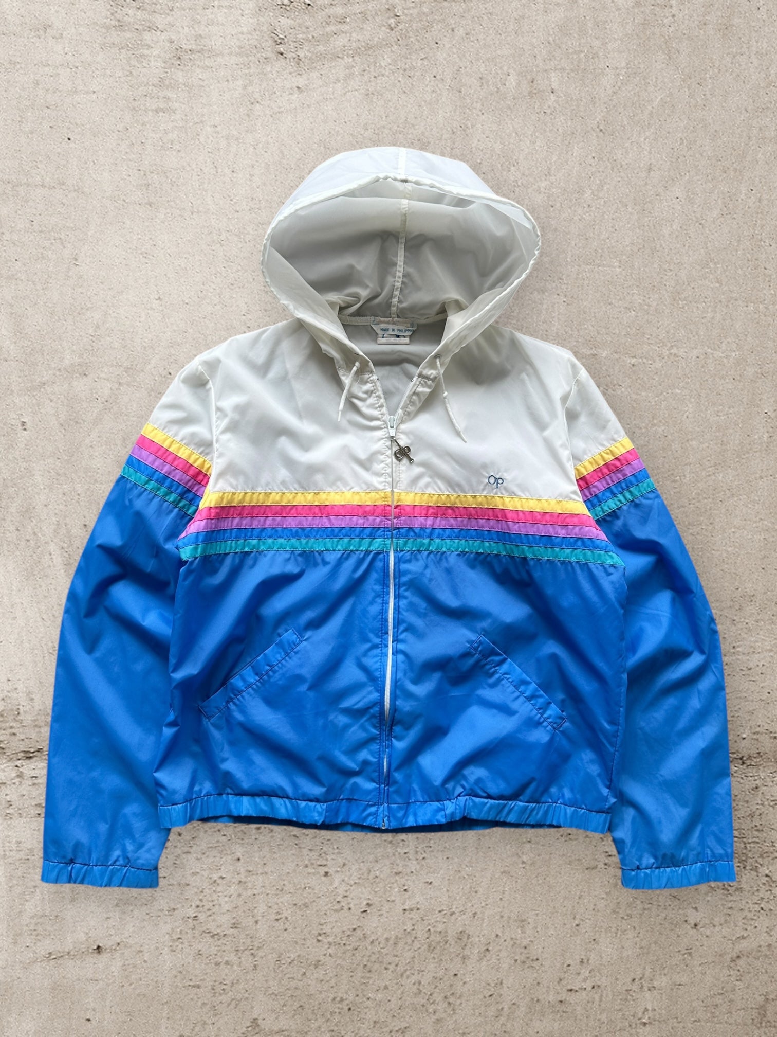 80s Ocean Pacific Striped Zip Up Jacket - Medium – The Juncture