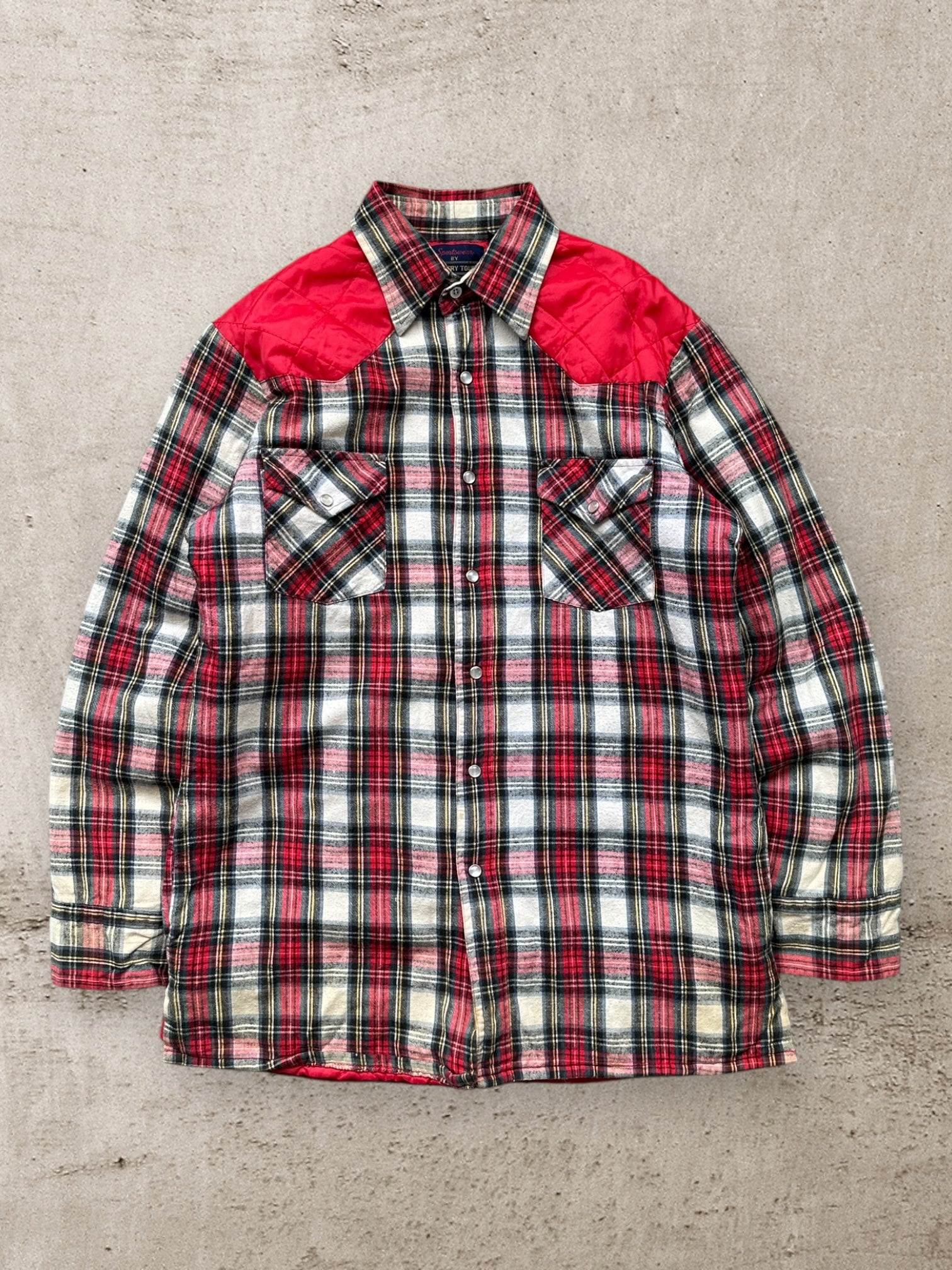 90s Country Touch Plaid Insulated Button Up Shirt
