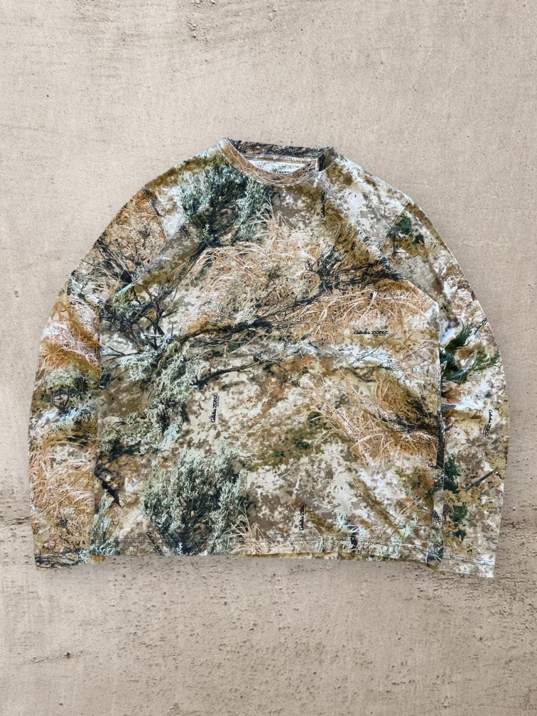 00s Cabelas Brush Camouflage Long Sleeve Shirt - Large
