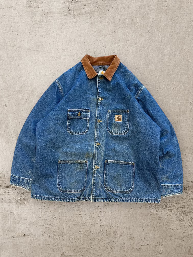 00s Carhartt Wool Lined Denim Chore Jacket XXL The Juncture