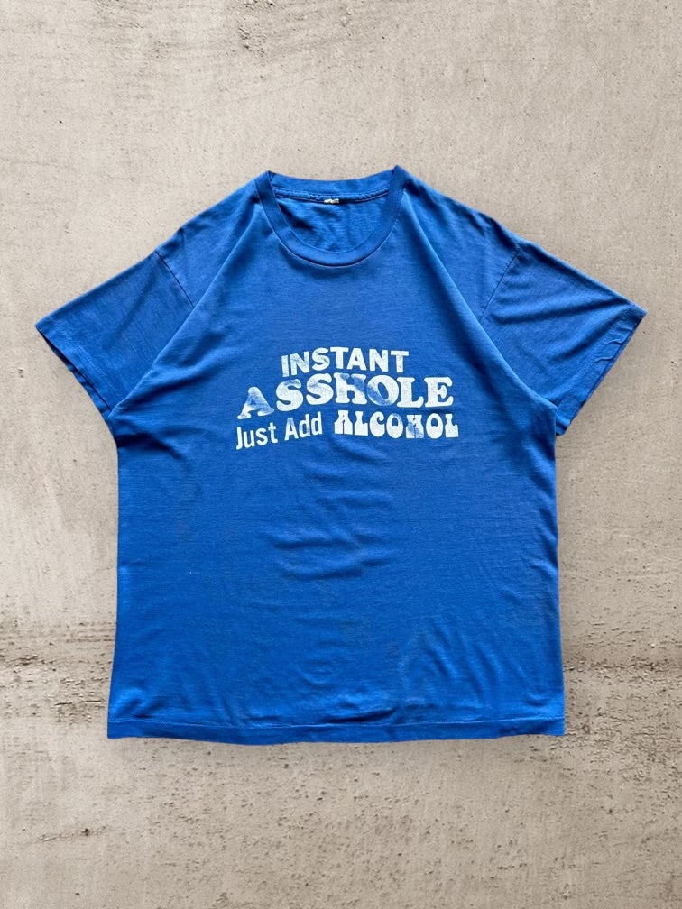 80s Instant Asshole Just Add Alcohol Graphic T-Shirt - Small