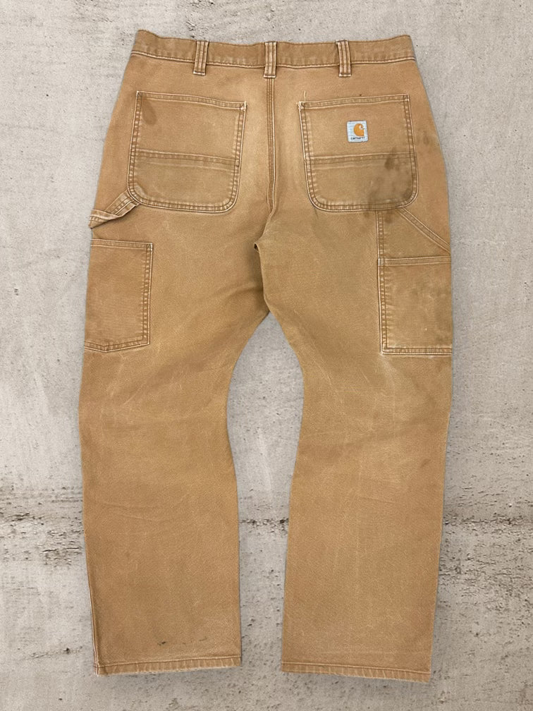 00s Carhartt ディストレスト ベージュ ダブルニー ワーク パンツ ...