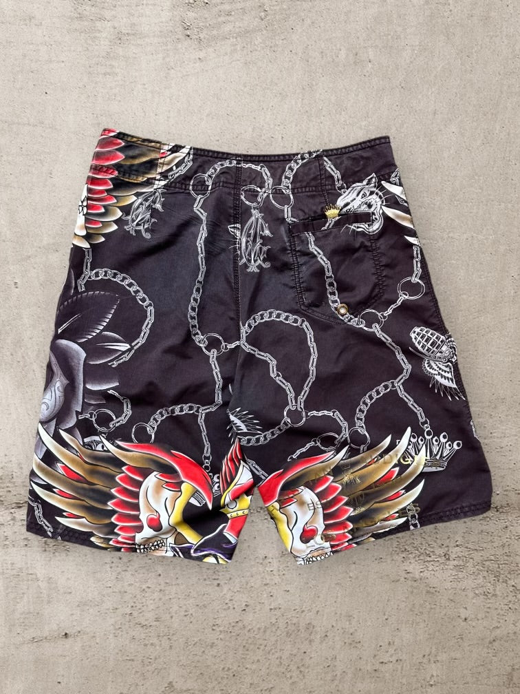 00s Christian Audiger Graphic Shorts - 32x11