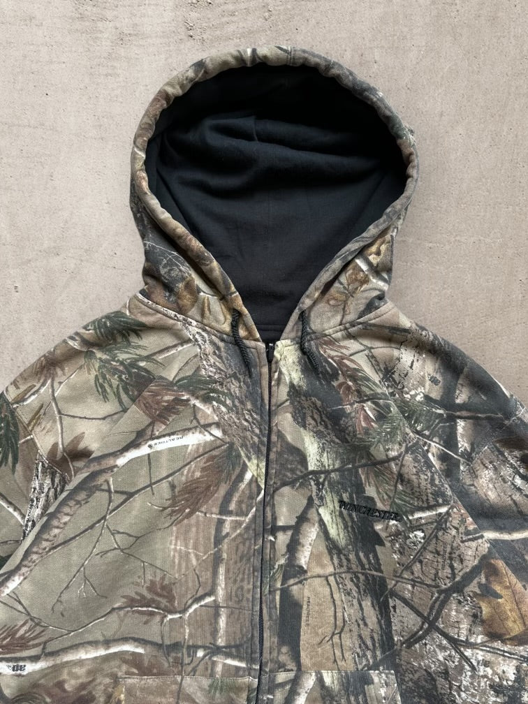 00s Winchester Reversible Real Tree Camouflage Zip Up Hoodie - XL