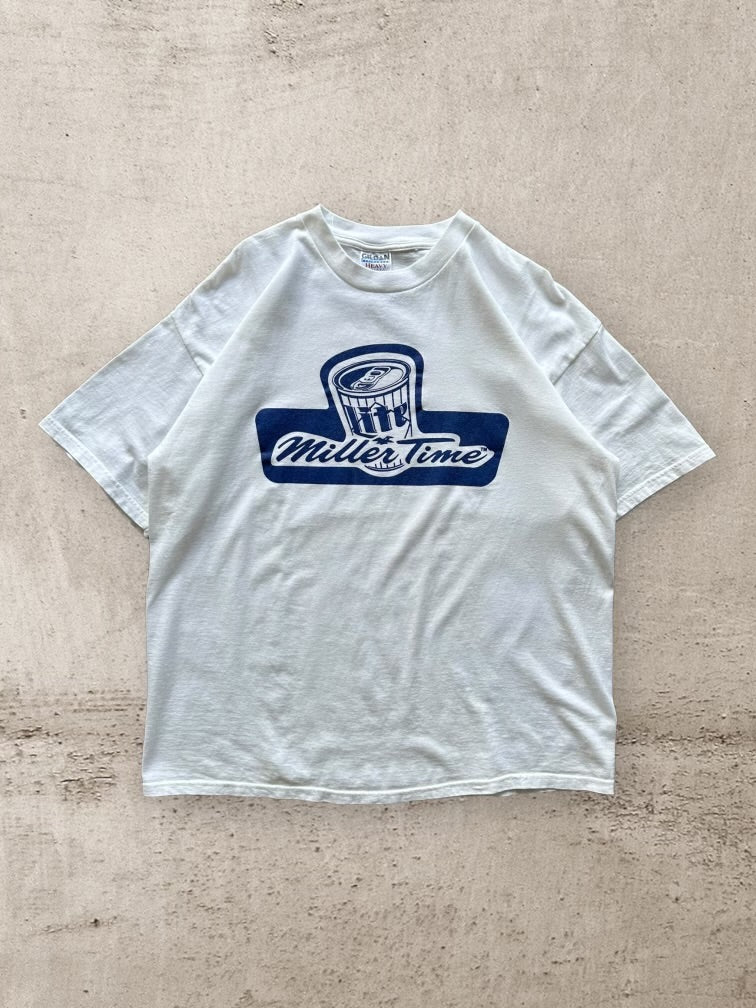 00s Miller Time Graphic T-Shirt - XL