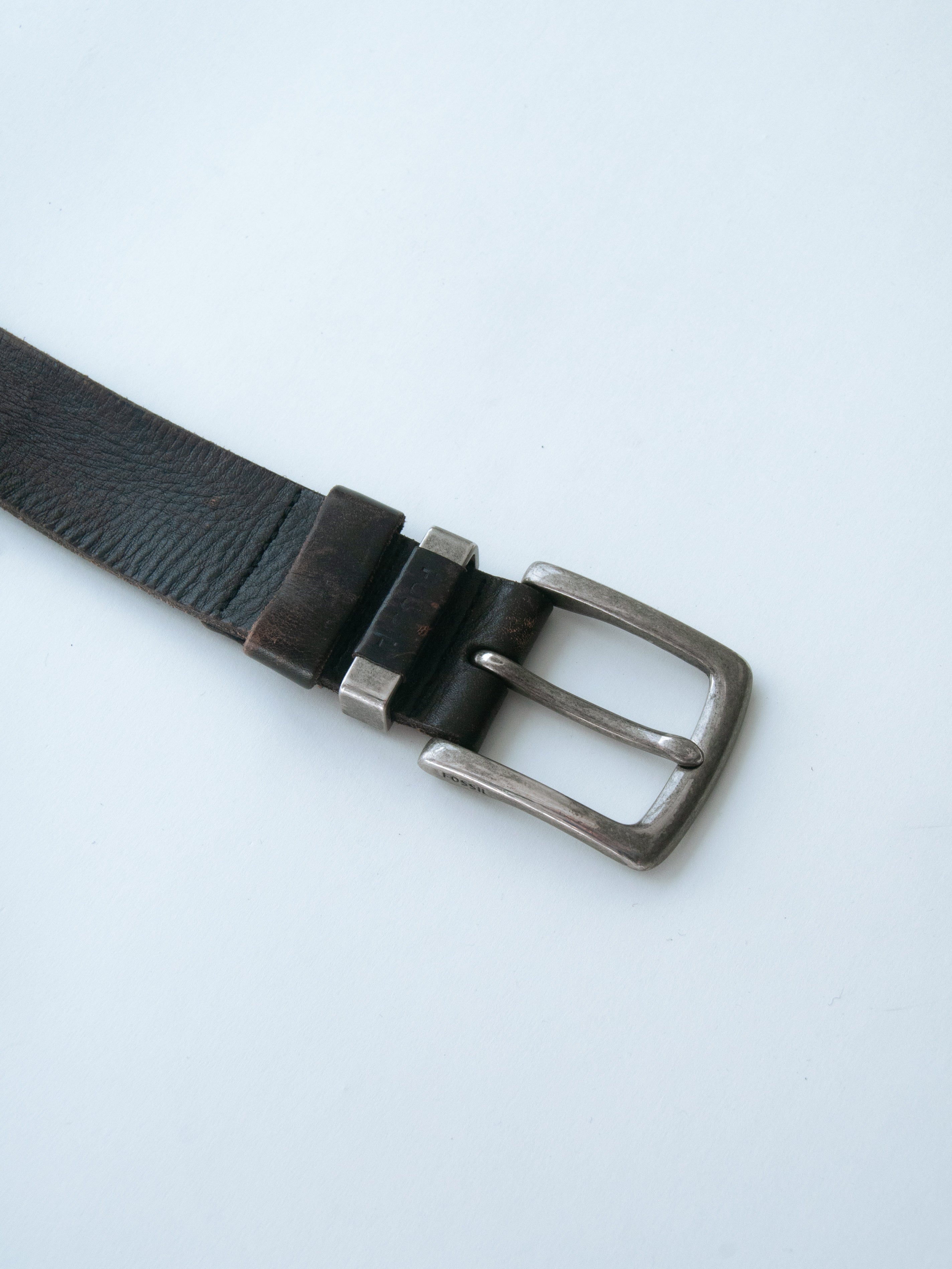 Fossil Black Leather Belt with Silver Buckle FOSSIL Y2K 90 main image 4