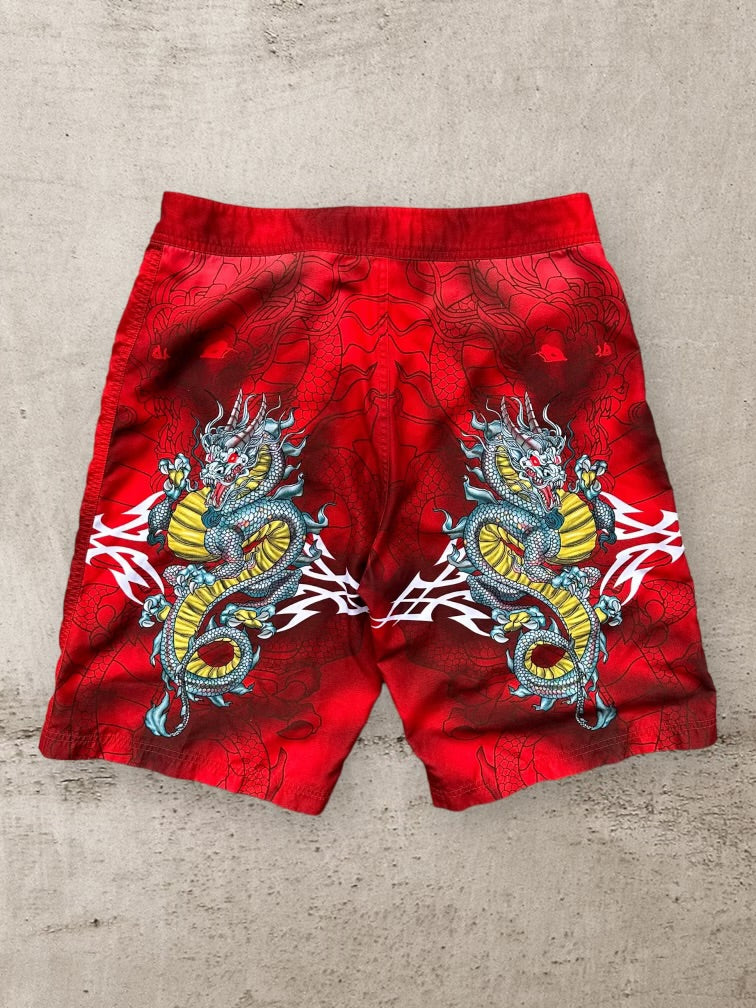 00s JNCO Jeans Dragon Graphic Shorts - 32