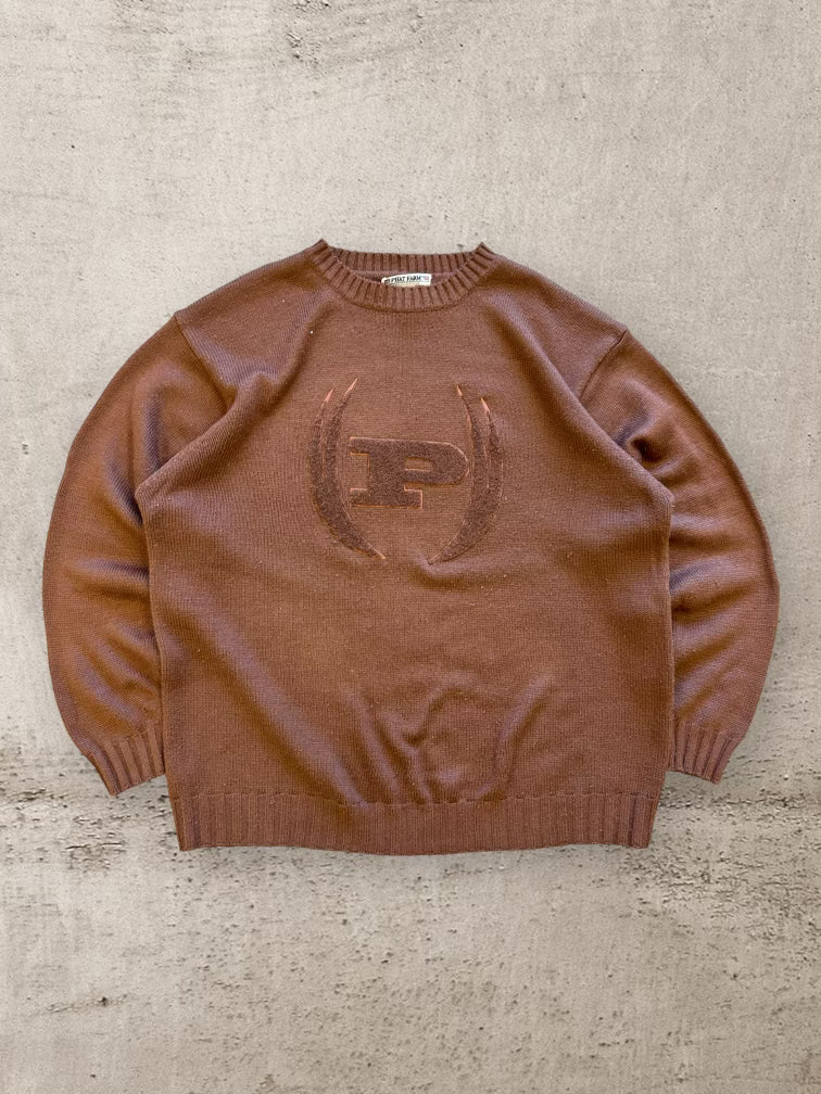 00s Phat Farm Brown Knit Sweater - XL