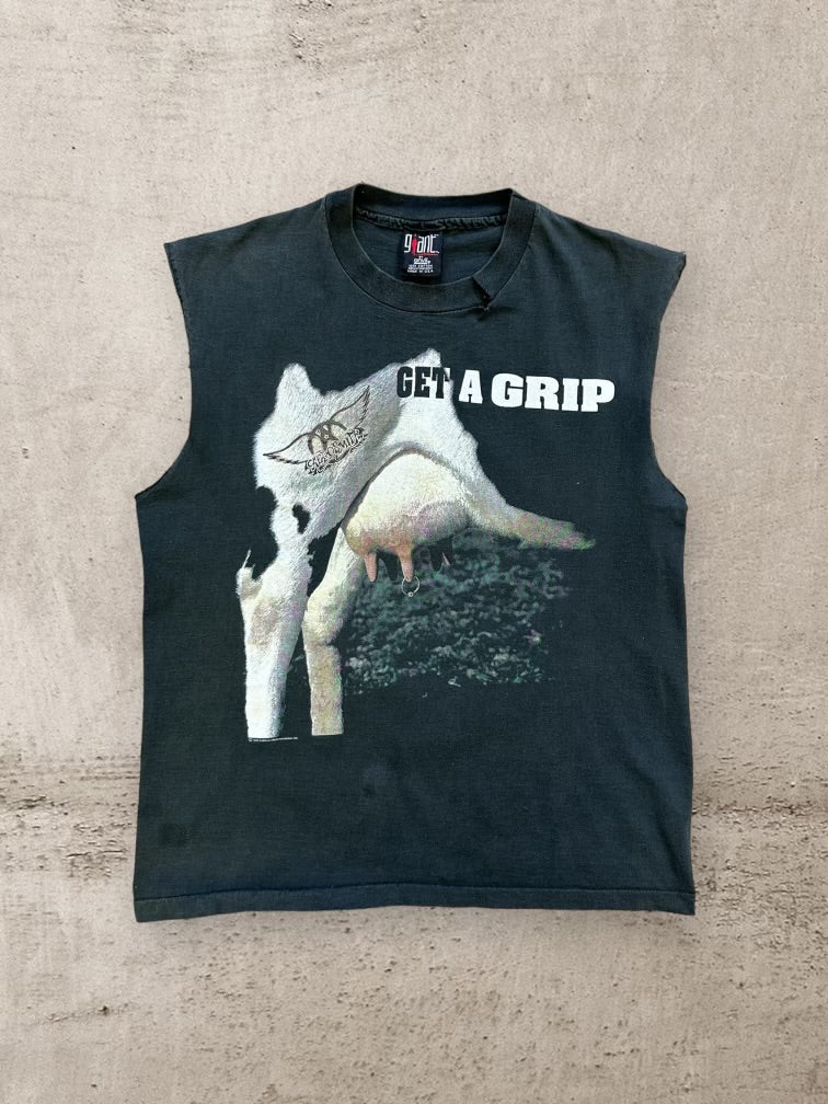 90s Aerosmith Get A Grip Graphic Cut Off Shirt - Large