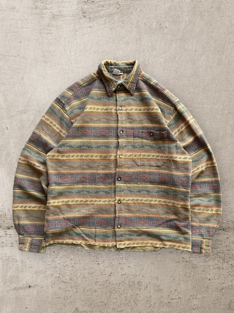 90s The Territory Ahead Striped Button Up Shirt - XL