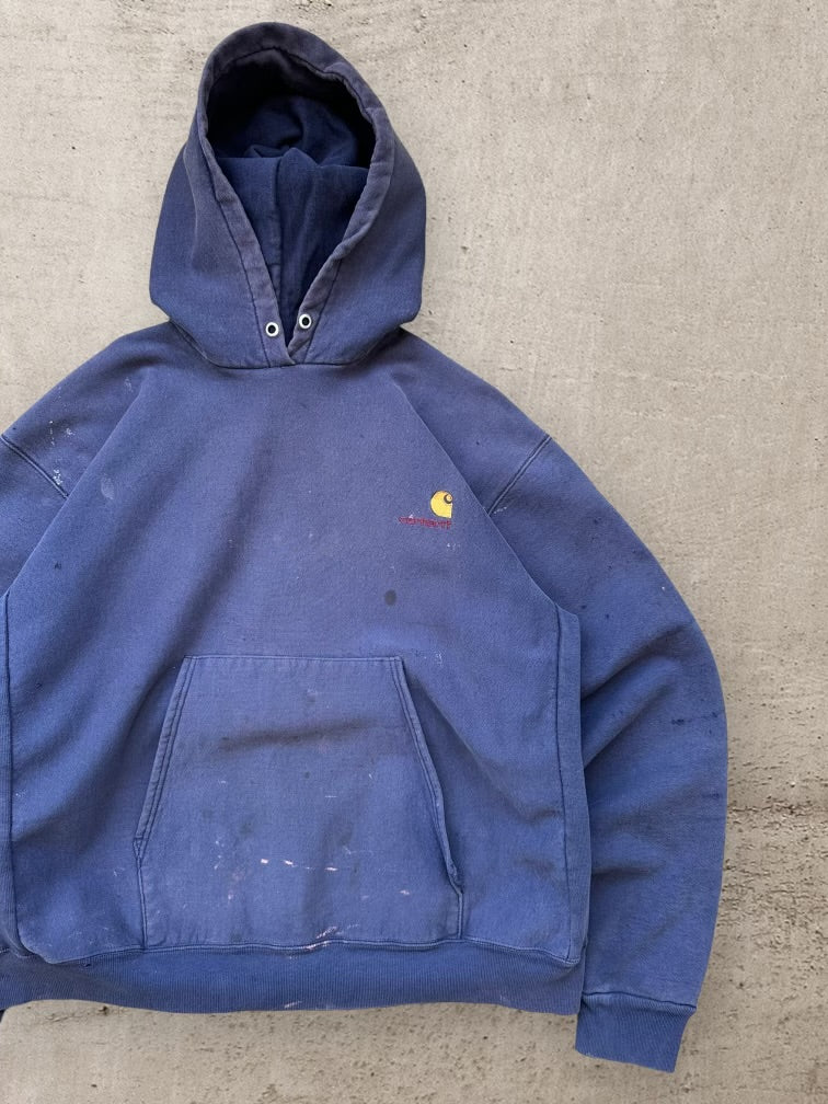 90s Carhartt Embroidered Distressed Hoodie - XL