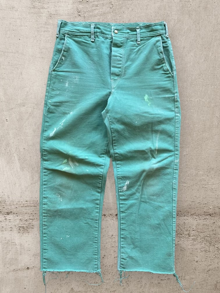 90s Mint Green Work Pants - 34x28