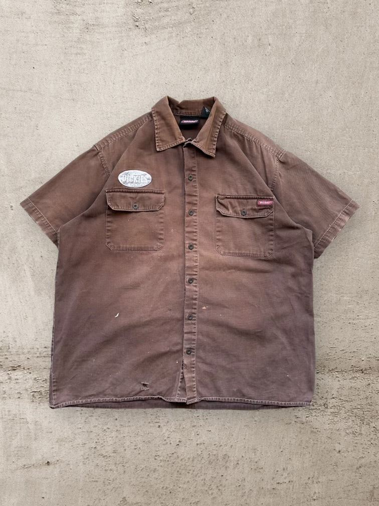 00s Dickies Faded Brown Button Up Shirt - XL