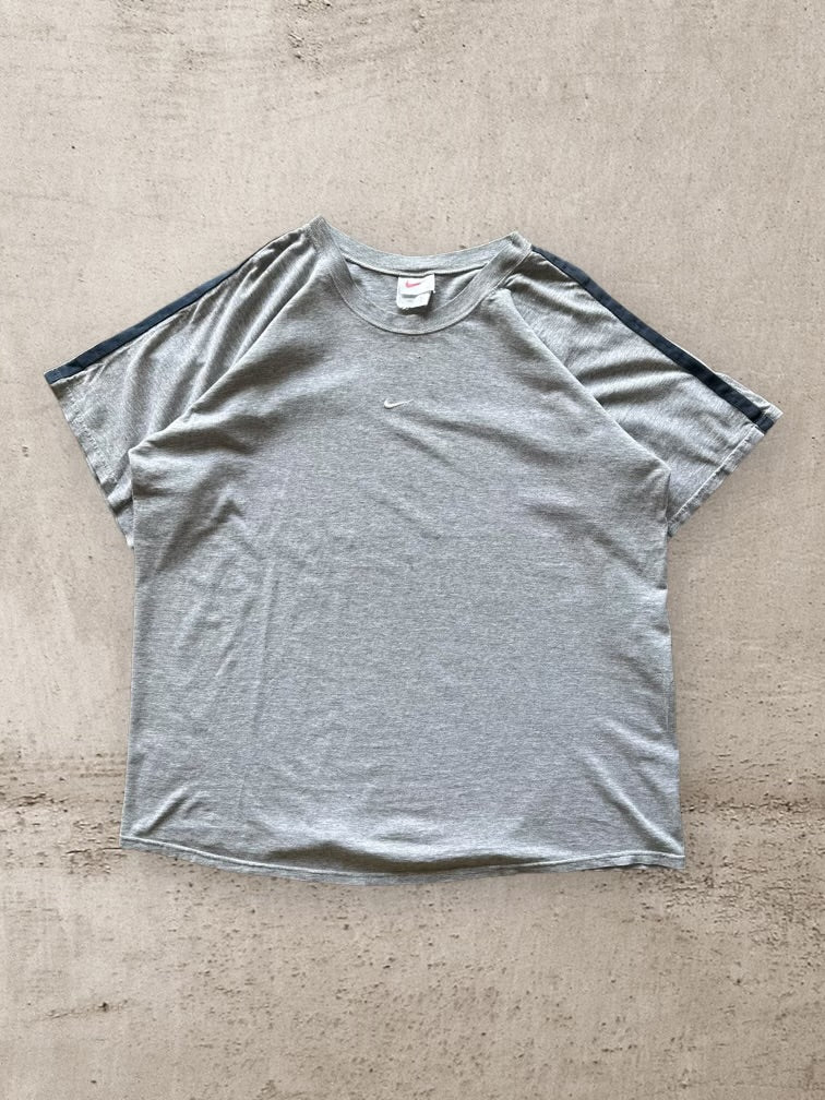 90s Nike Striped Center Swoosh T-Shirt - XL
