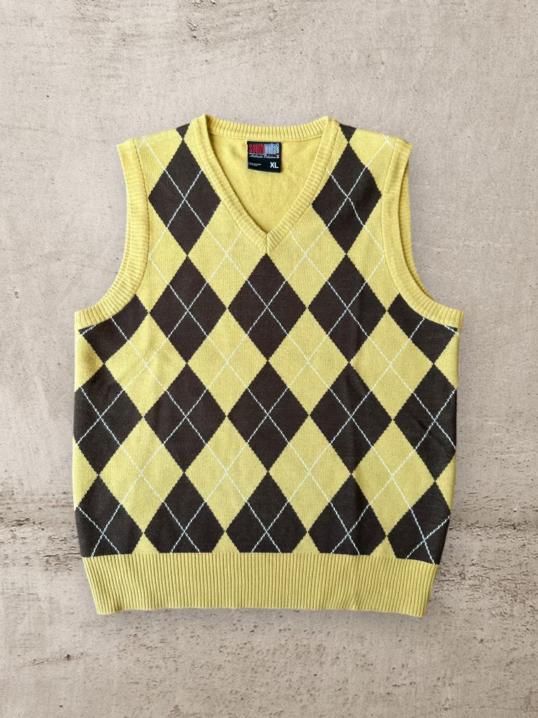 00s South Pole Argyle Knit Vest - XL