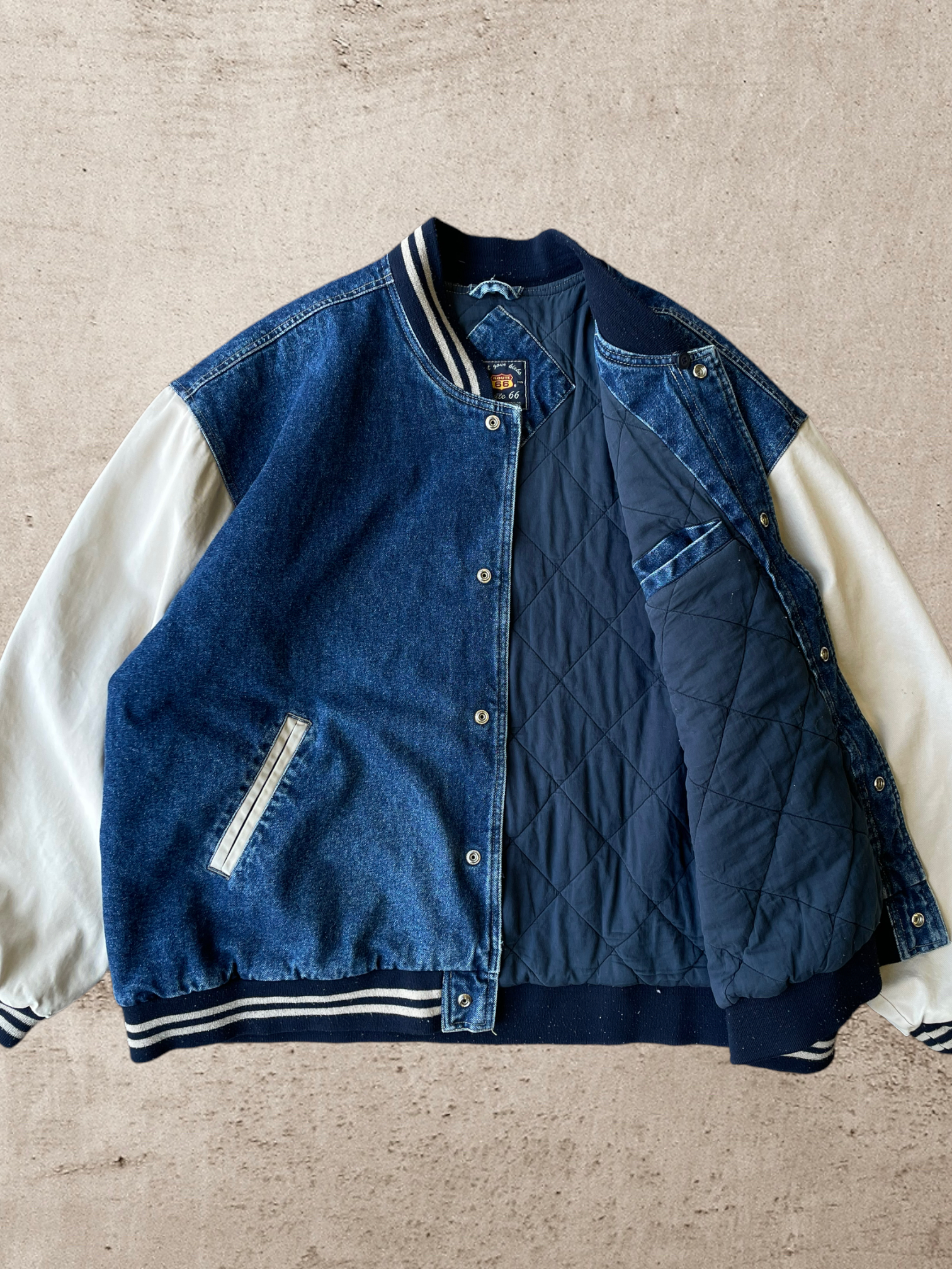 Vintage Denim Varsity Jacket - XXL