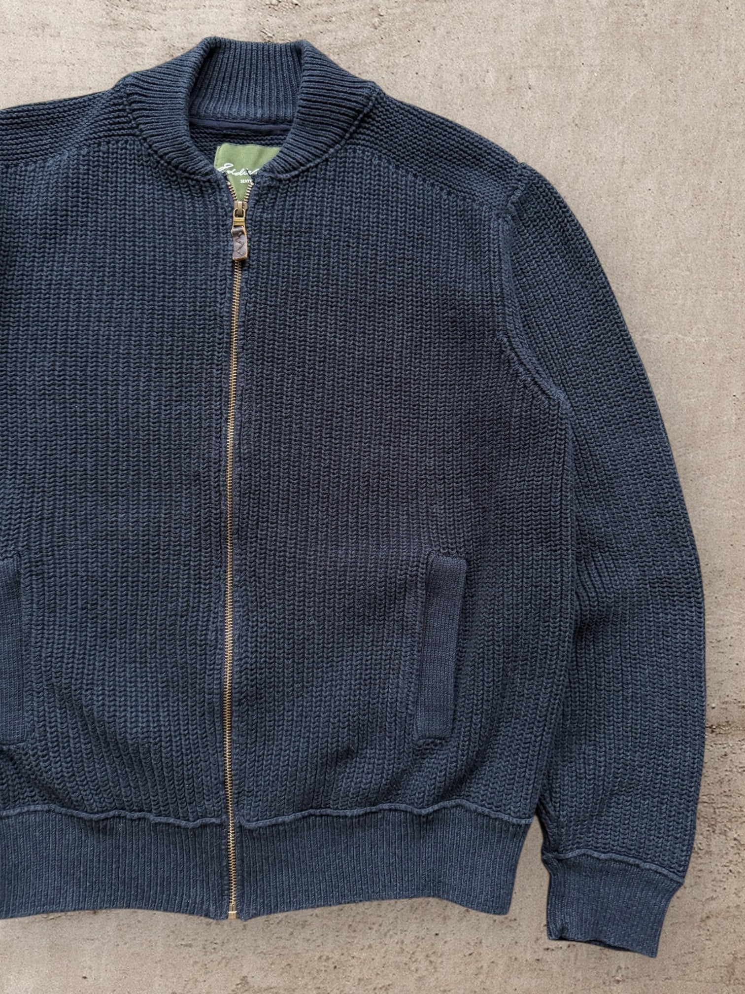 00s Eddie Bauer Zip Up Knit Sweater -Large