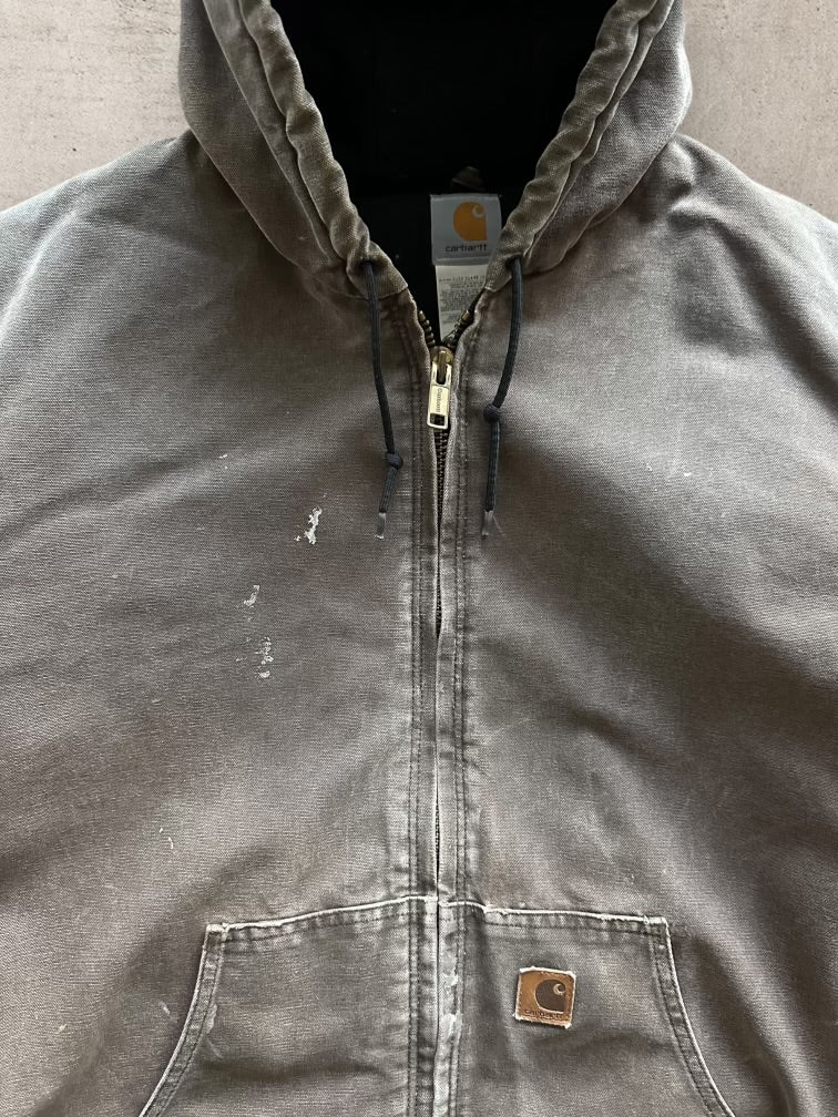 90s Carhartt Faded Hooded Jacket - XXL