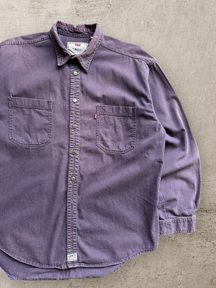 90s Levi’s Purple Button Up Shirt - XL