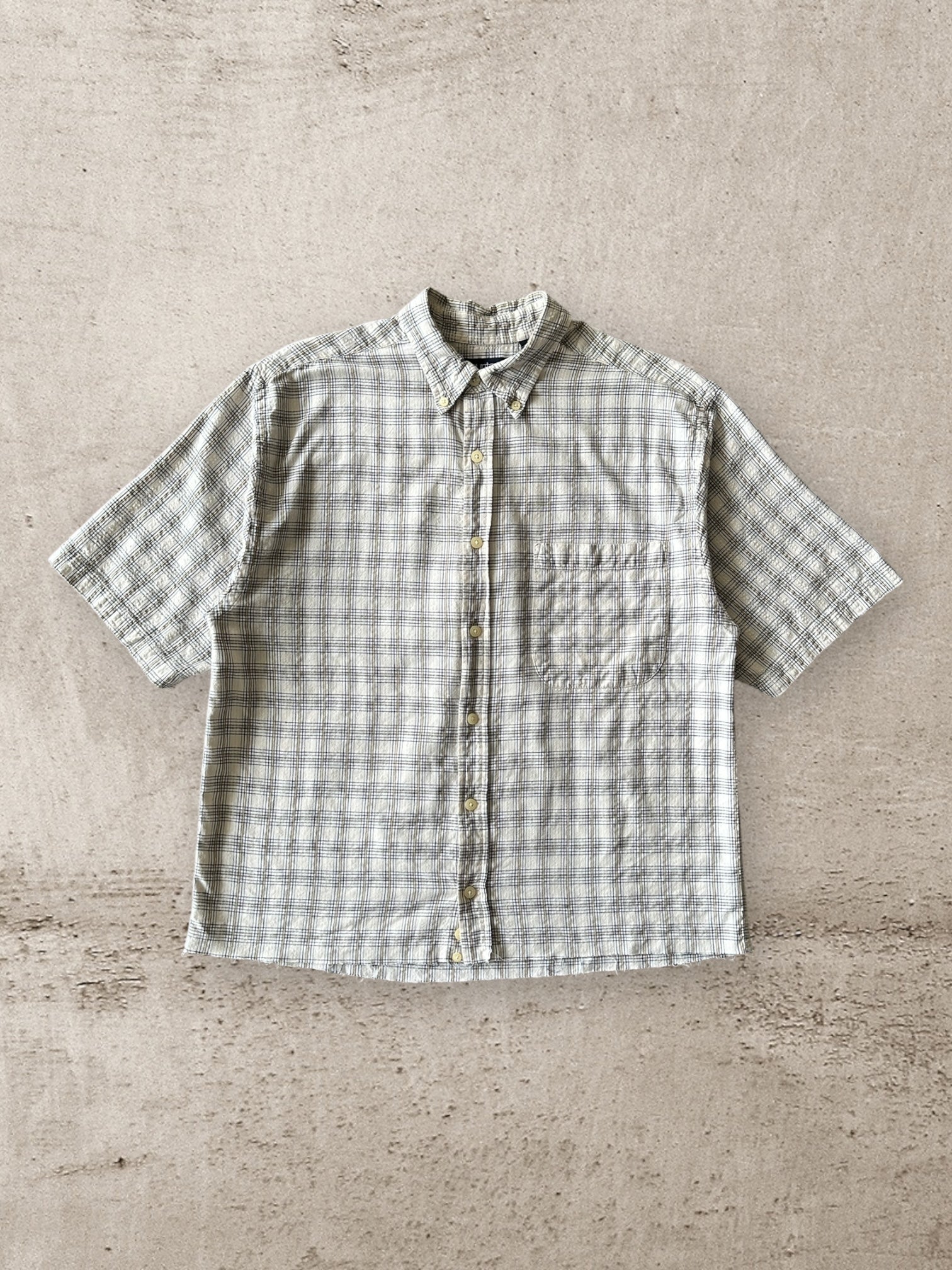 00s Puritan Cropped Button Up Shirt - Medium