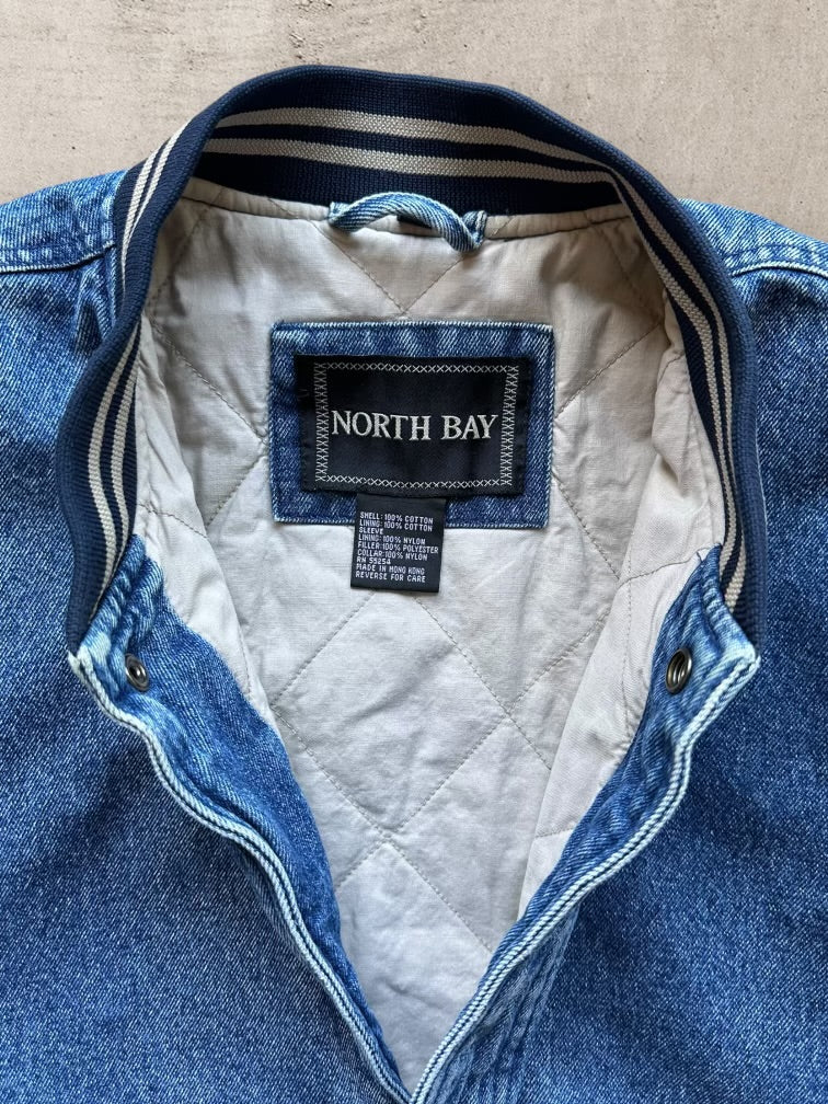 00s North Bay Denim Varsity Jacket - XL