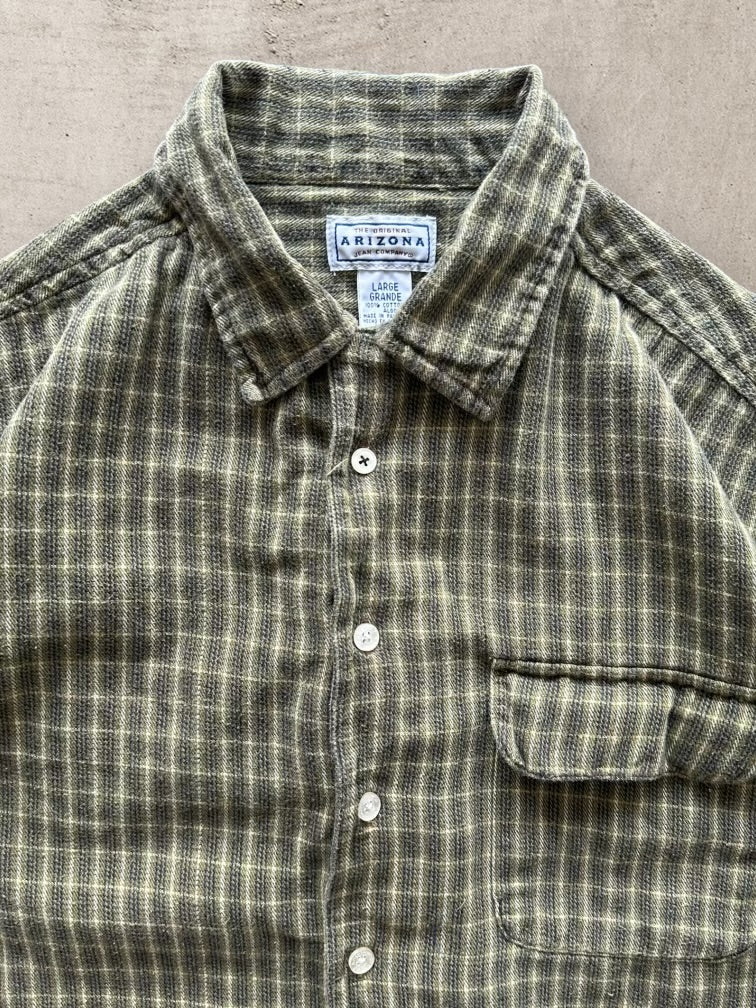 00s Arizona Cropped Plaid Button Up Shirt - Large