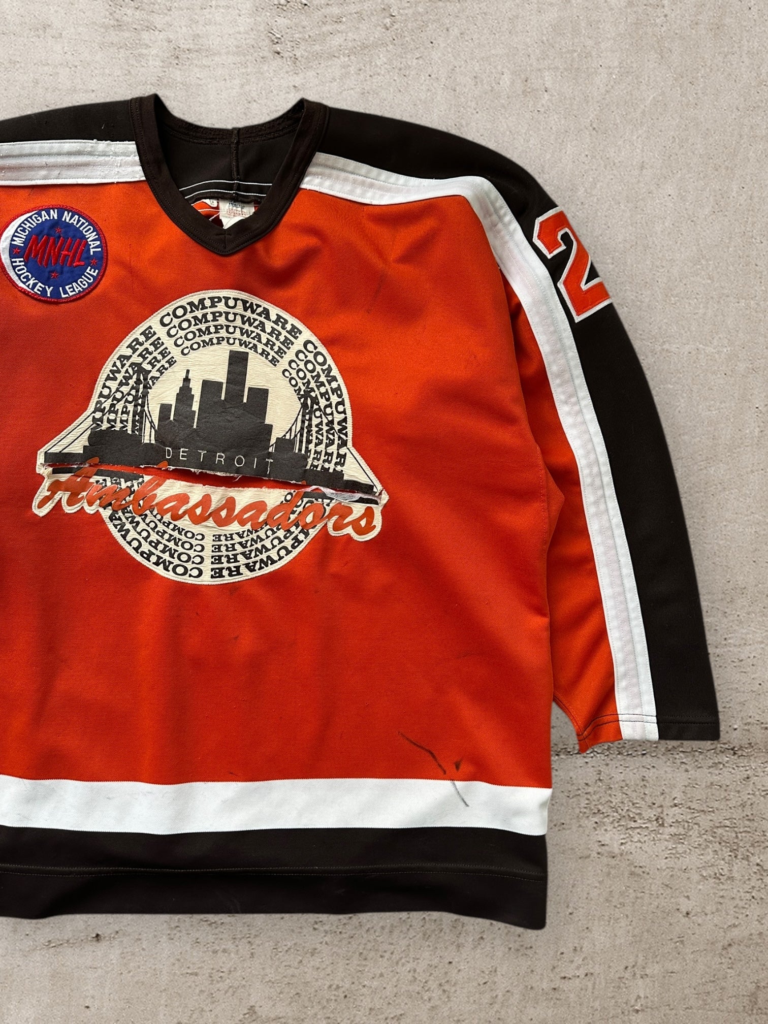 90s Detroit Ambassadors Hockey Jersey - XXL