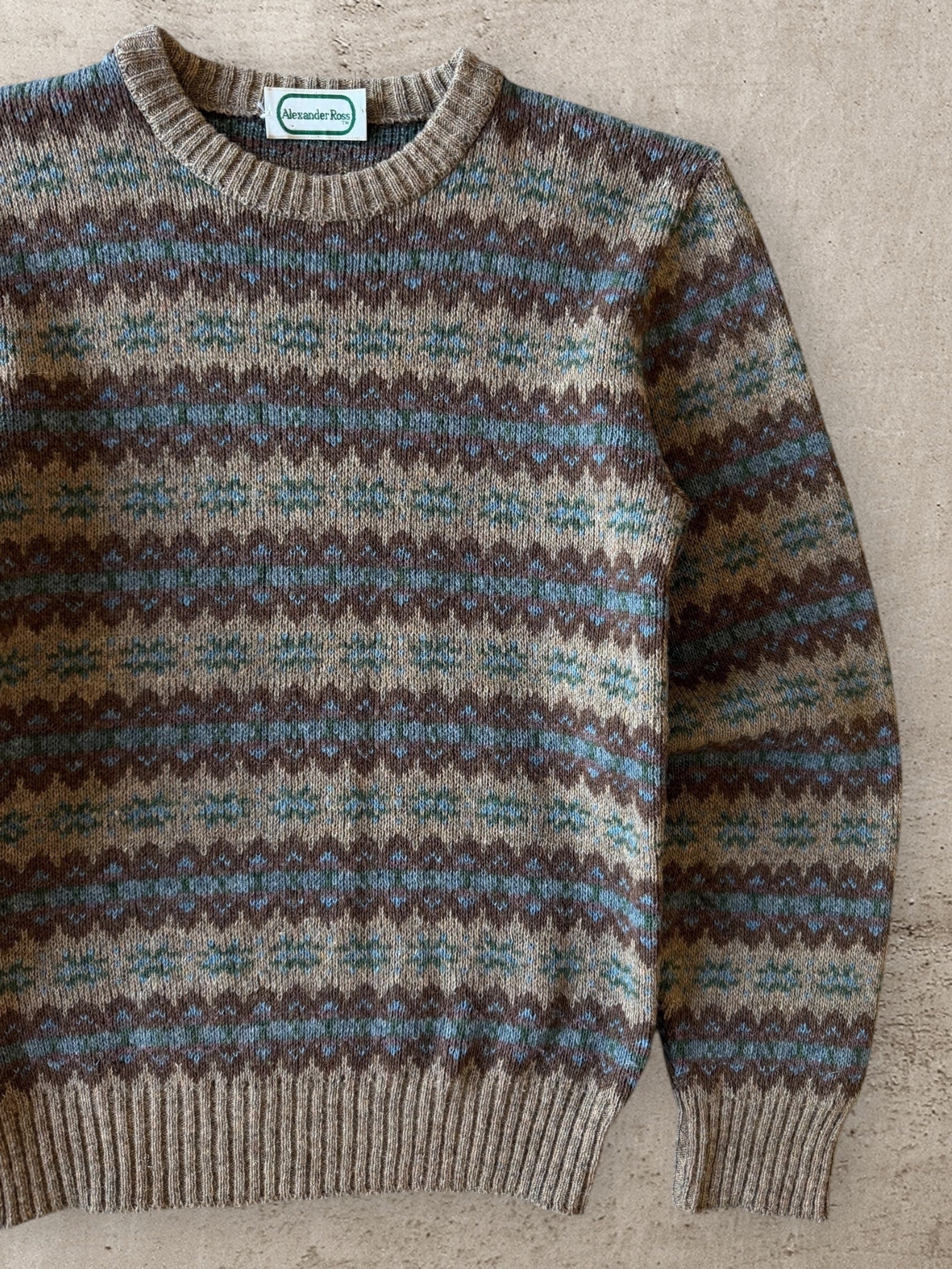 90s Alexander Ross Wool Striped Sweater - Small