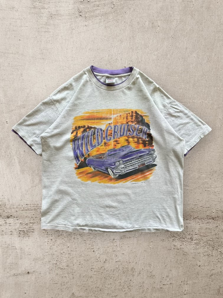 90s Wild Cruiser Double Collar Graphic T-Shirt - XL