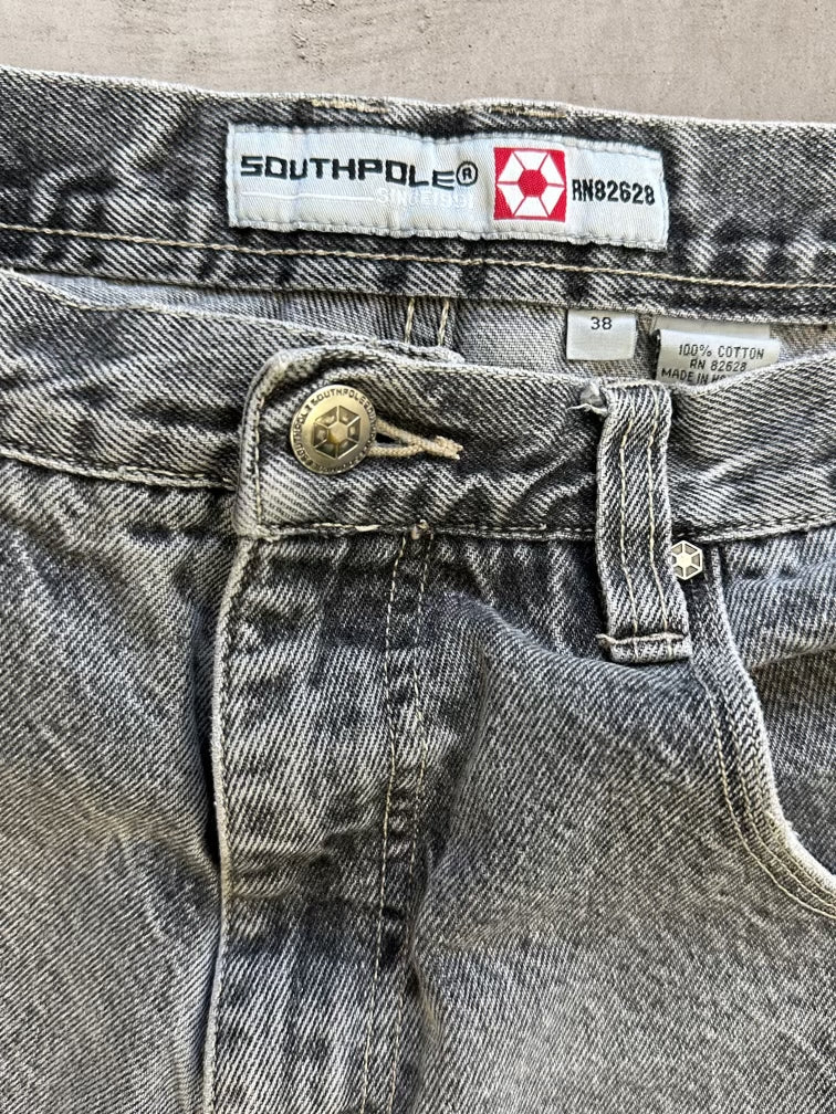 00s South Pole Faded Black Baggy Carpenter Pants - 36x31