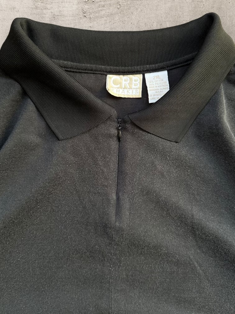 00s CRB Black Zip Polo Shirt - XXL