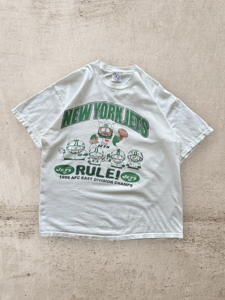 90s South Park New York Jets Graphic T-Shirt - XL