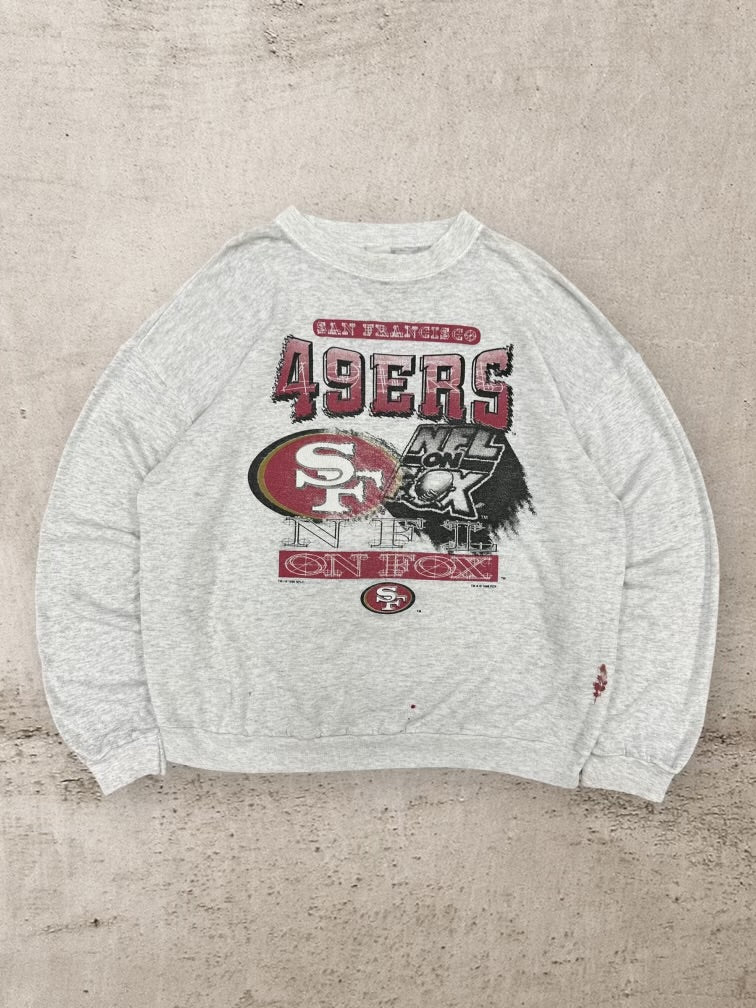 90s San Fransisco 49ers On Fox Graphic Crewneck - Large