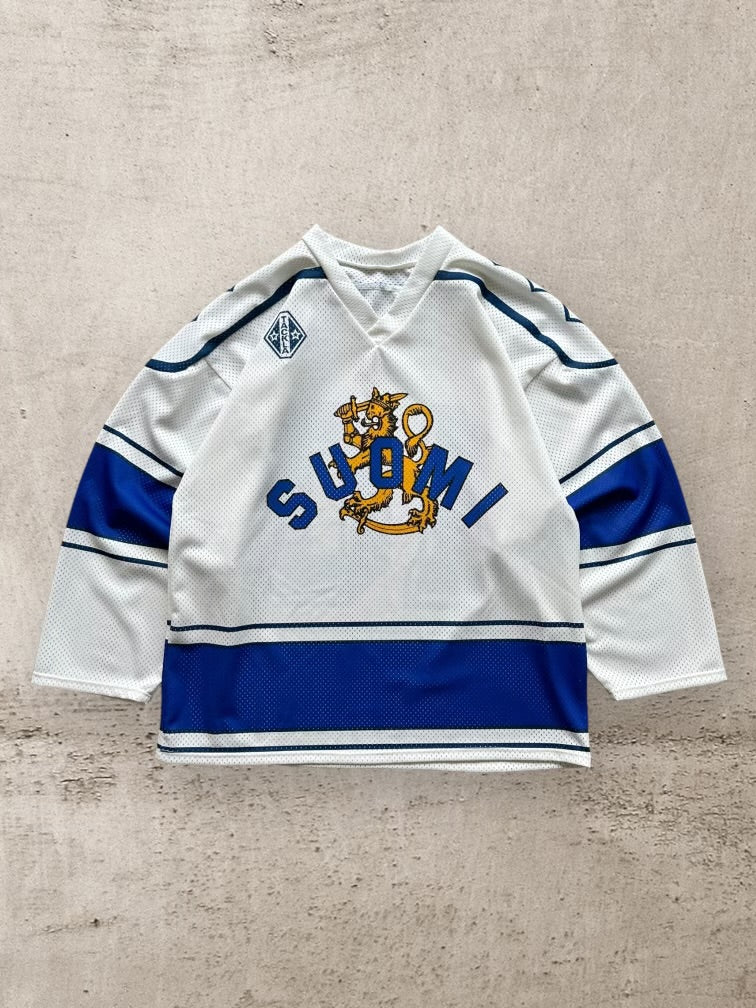 90s Suomi Finland Mesh Hockey Jersey - XL