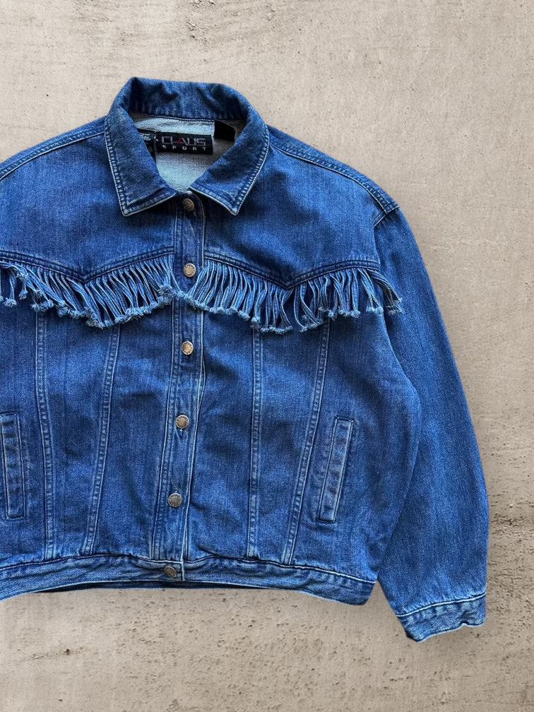 90s Claus Sport Tasseled Denim Jacket - Medium