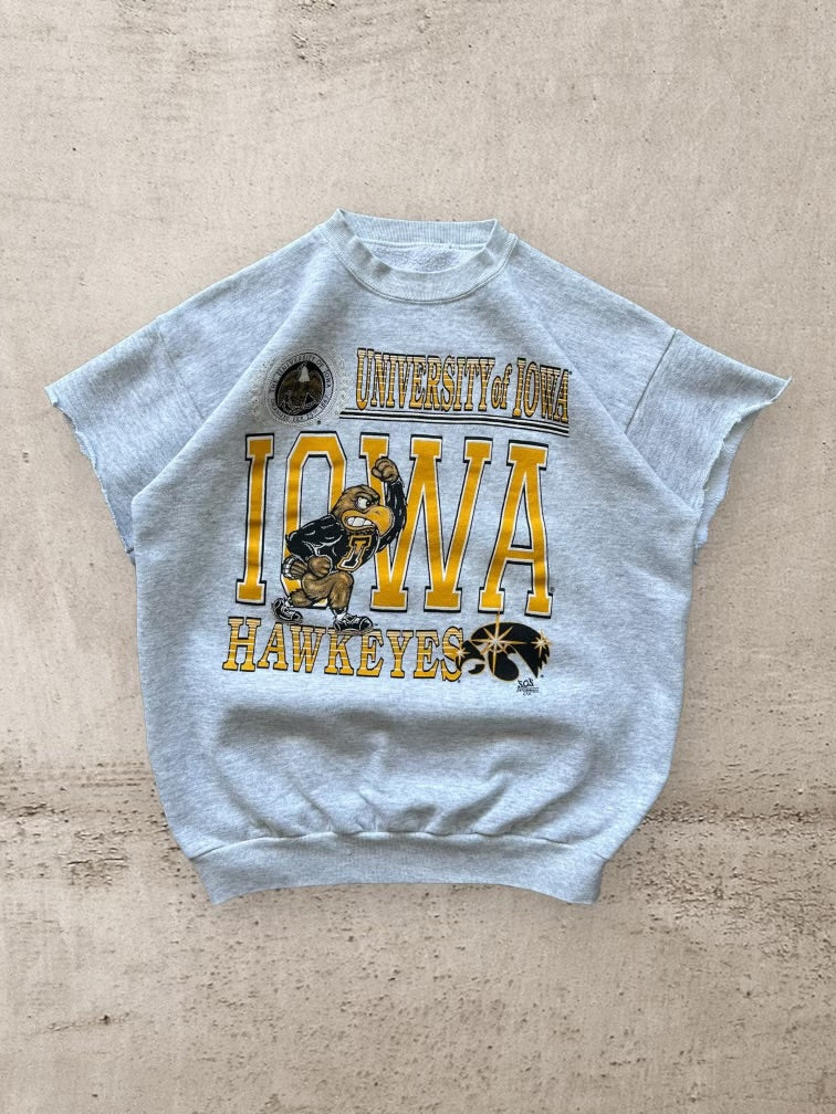 90s University Of Iowa Cut Off Crewneck - Large