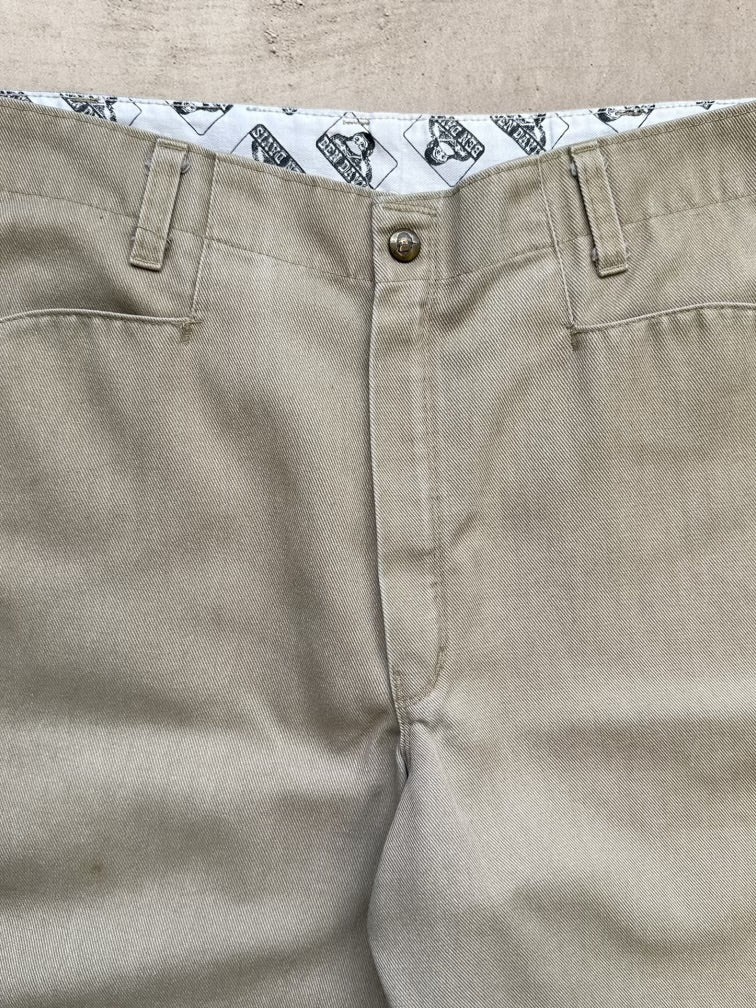 90s Ben Davis Gorilla Cut Tan Work Shorts - 34