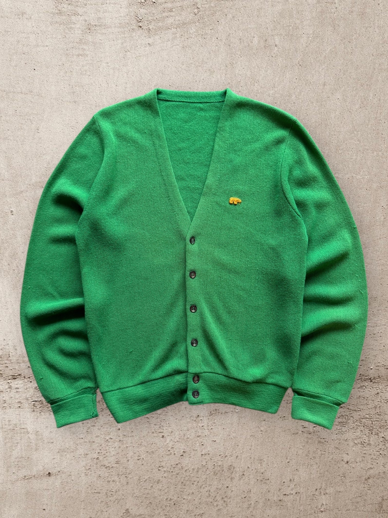 70s Polar Bear Knit Cardigan Sweater - Large