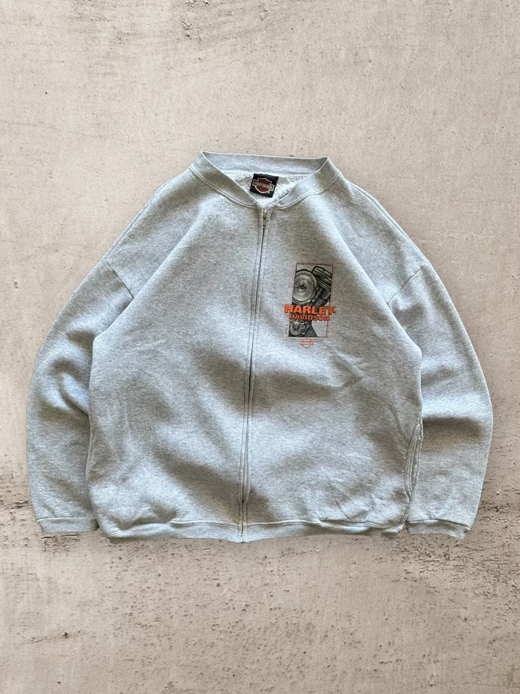 90s Harley Davidson Zip Up Crewneck - XL