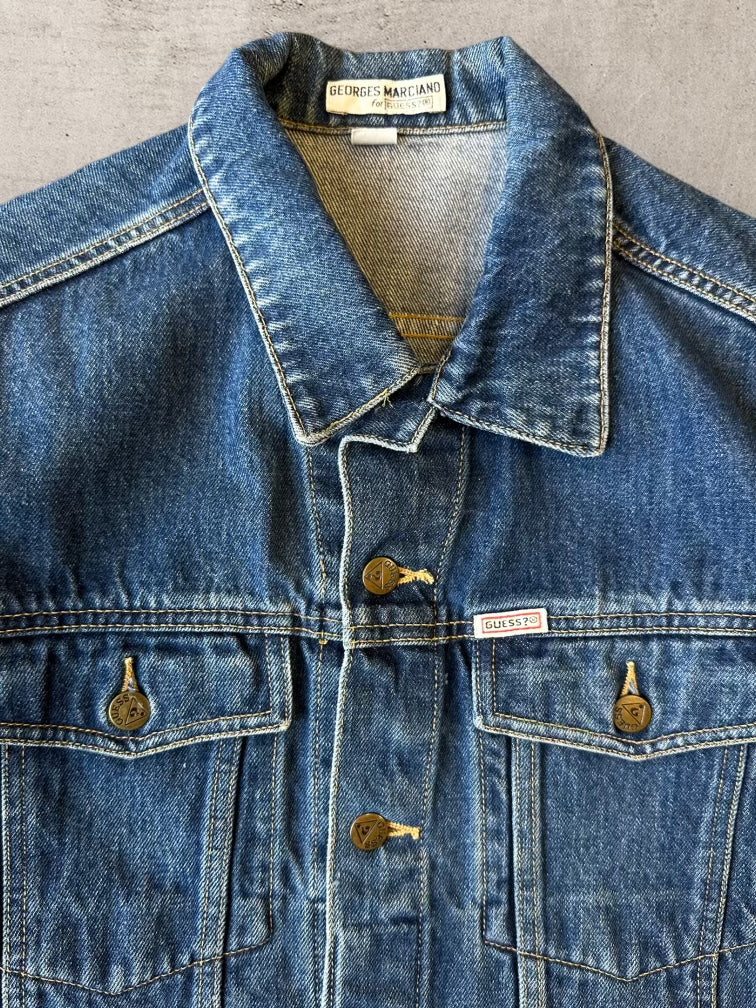 90s Guess Jeans Dark Wash Denim Jacket - Large