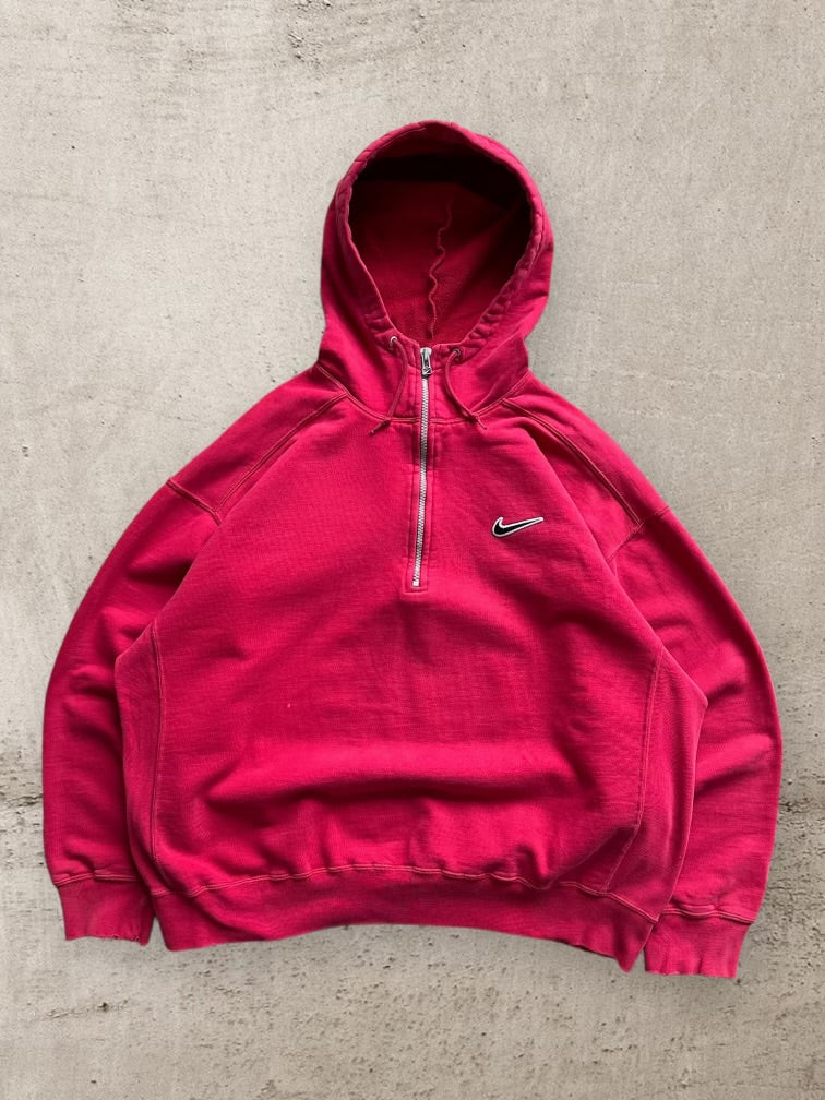 90s Nike Embroidered 1/4 Zip Hoodie -