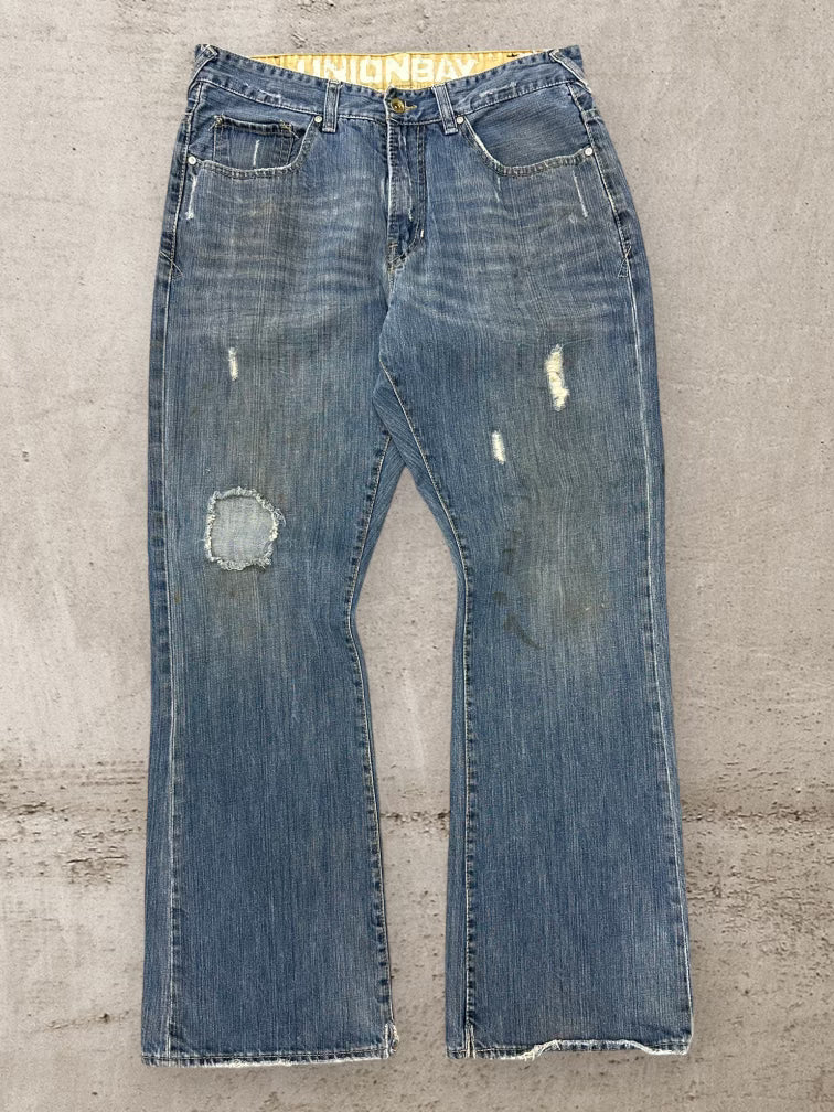 00s Union Bay Dark Wash Distressed Jeans -34x32