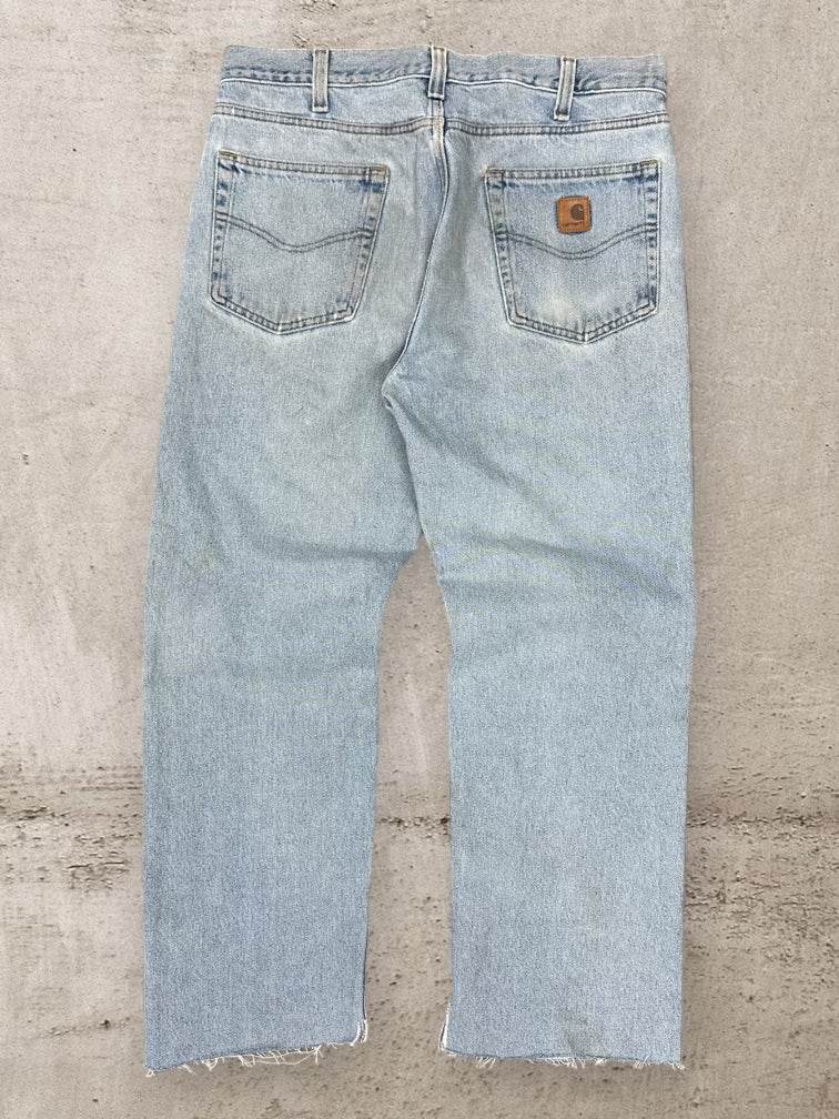 00s Carhartt Distressed Light Wash Denim Jeans - 34x28