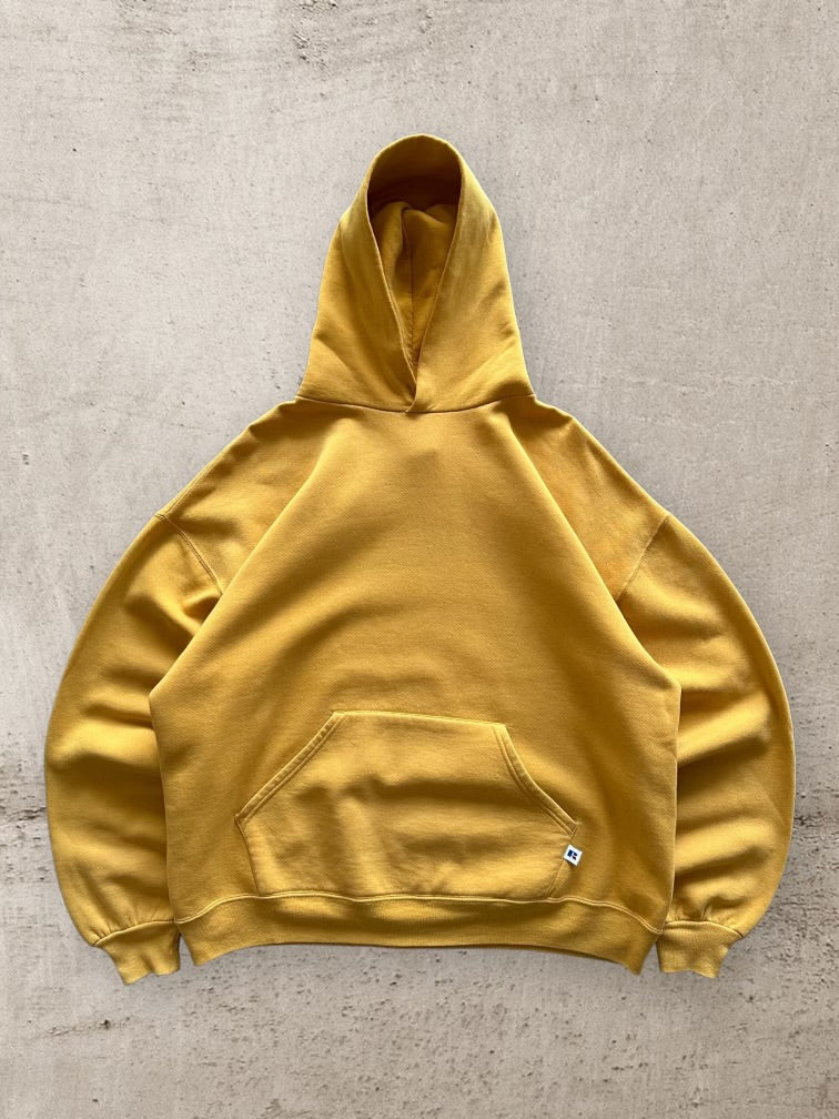 90s Russell Atheltic Yellow Hoodie - Large