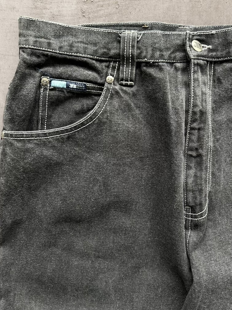 00s Blue Boy Embroidered Denim Jeans - 34x34