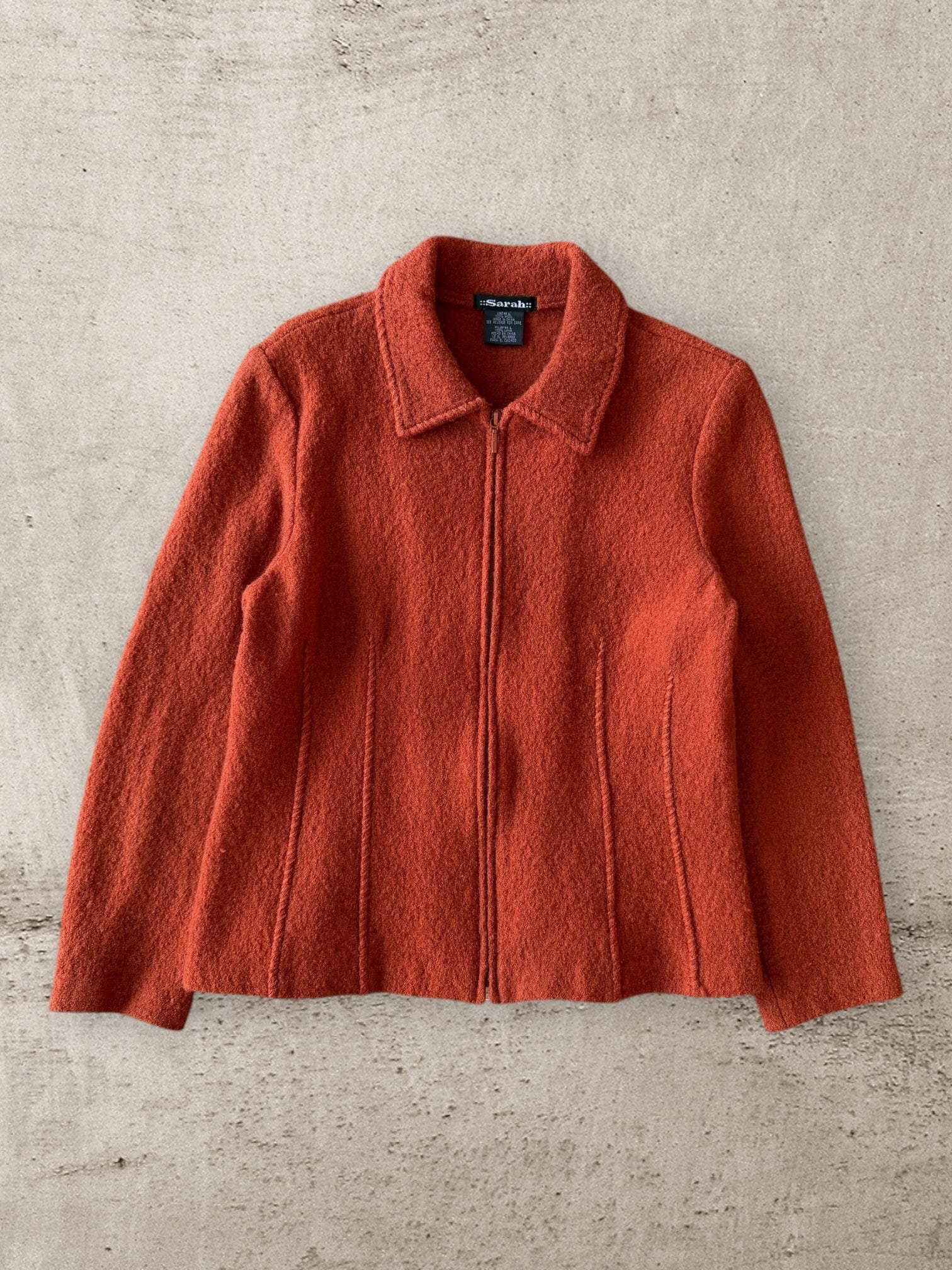 00s Sarah Wool Zip Up Sweater - Large