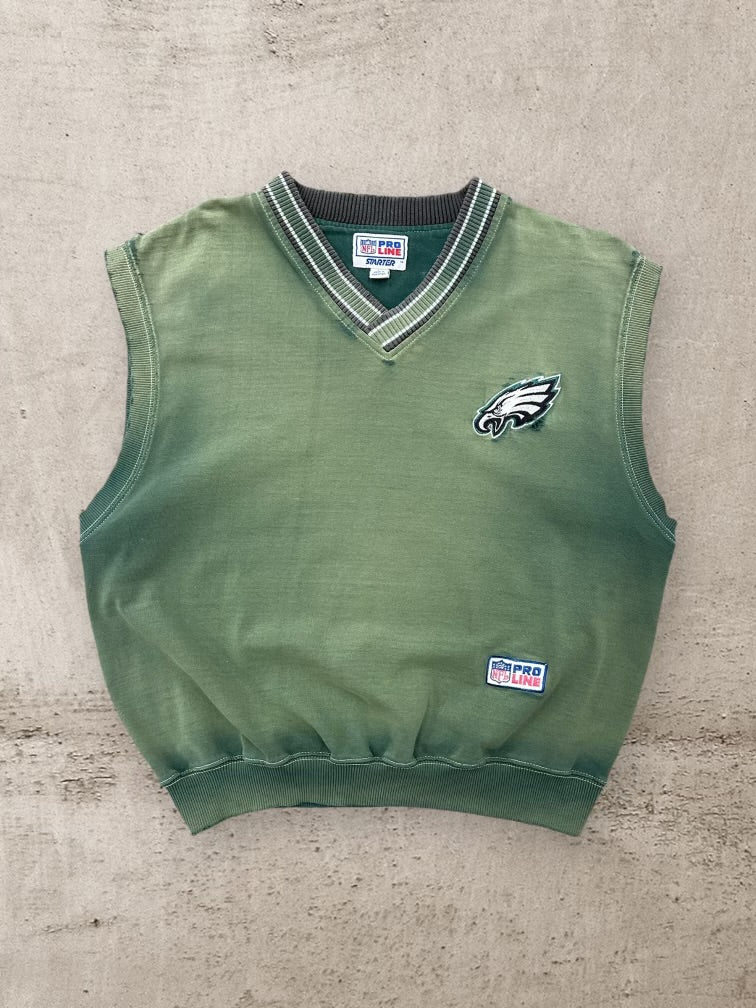 90s Starter Philadelphia Eagles Faded Sweater Vest - Large