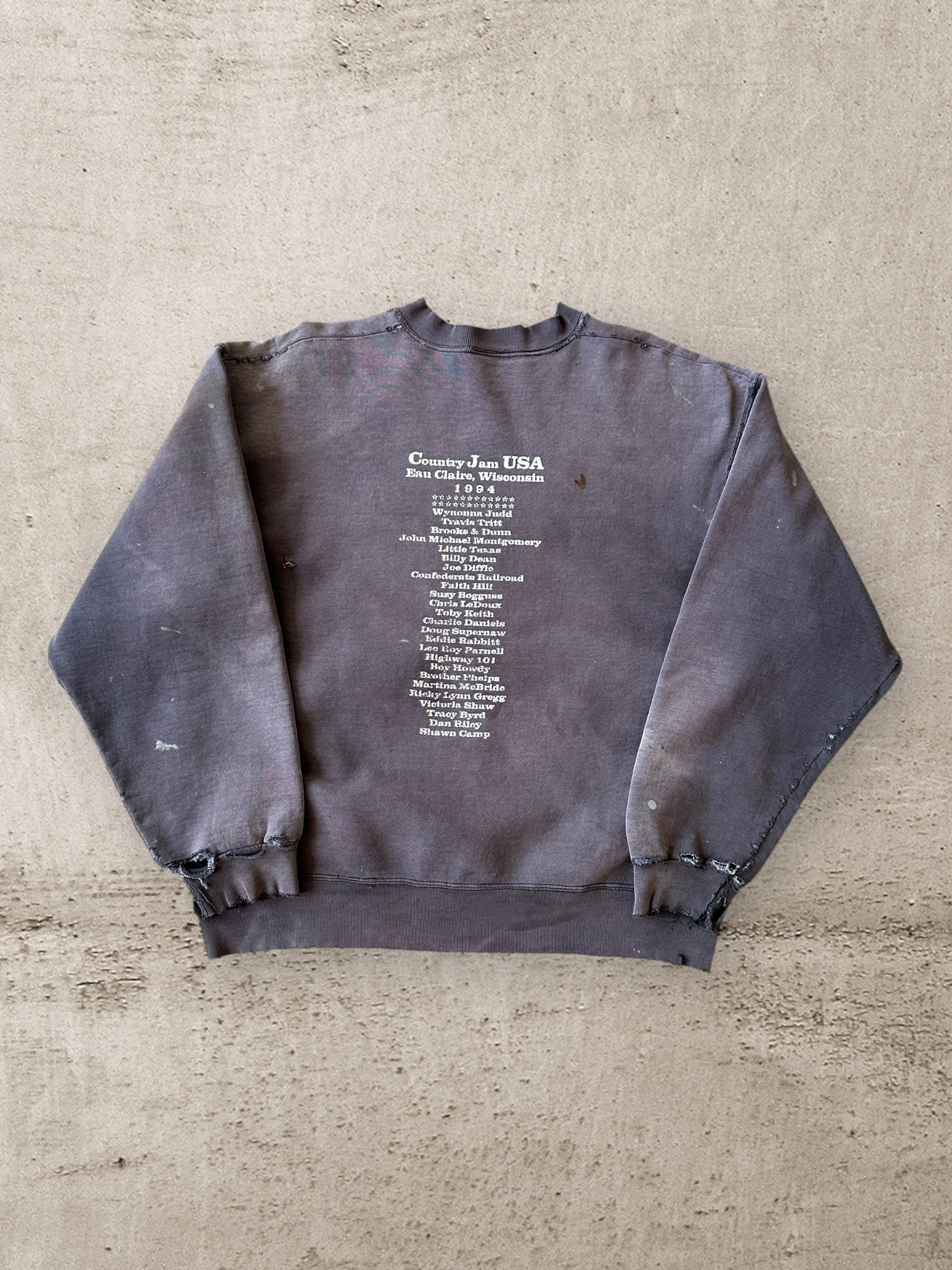 90s Country Jam Faded & Distressed Crewneck - Large