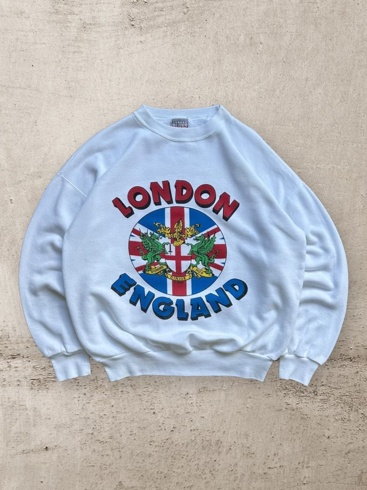 80s London England Graphic Crewneck - Large