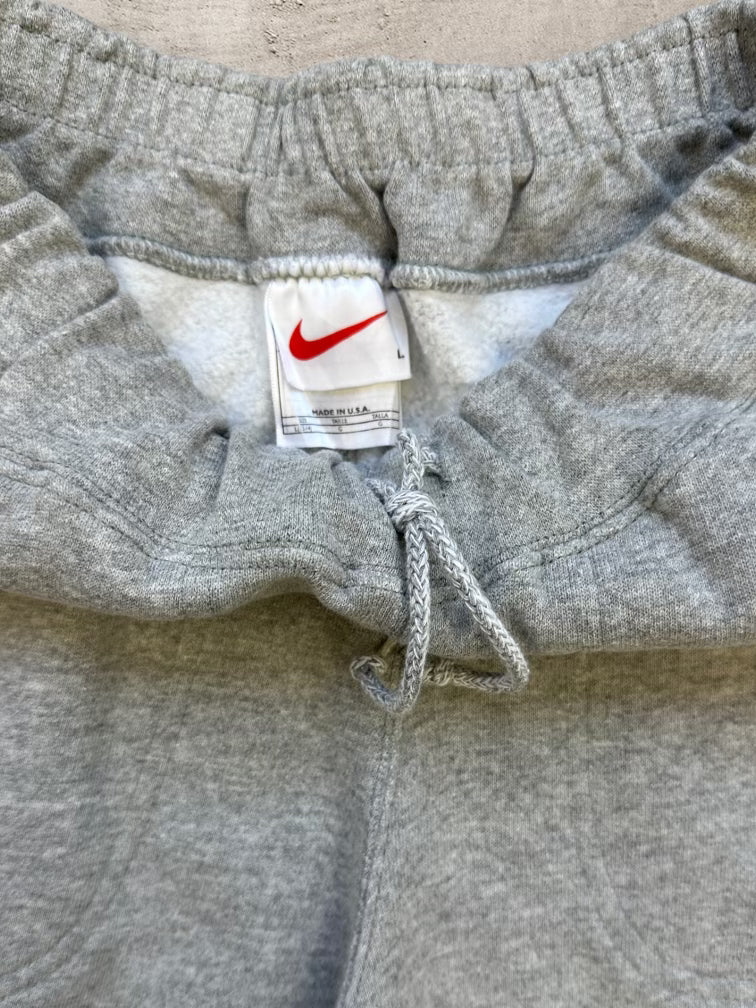90s Nike Heather Grey Cotton Sweatpants - Small